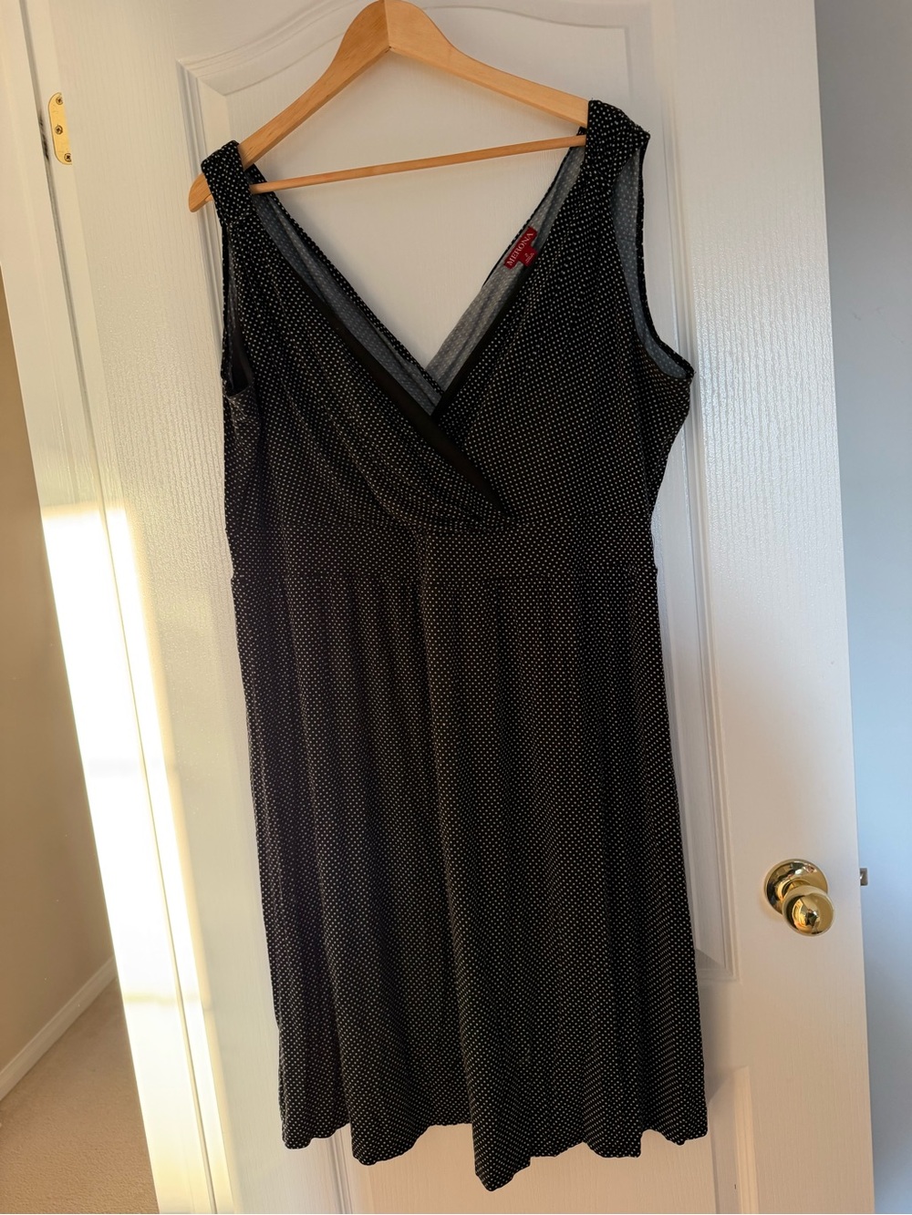 Merona Black Polka Dot V-Neck Midi Dress